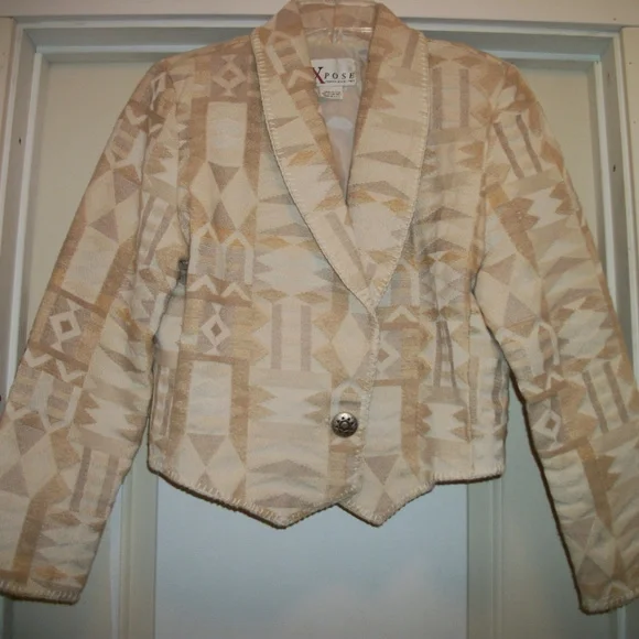 TRENDING COWGIRL SOUTHWEST STY CROPPED LADY COTTON JACKET LG - Picture 2 of 3